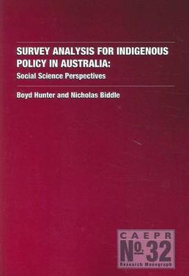 Book cover for Survey Analysis for Indigenous Policy in Australia