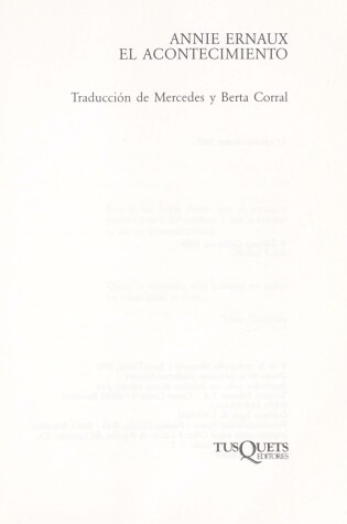 Cover of El Acontecimiento