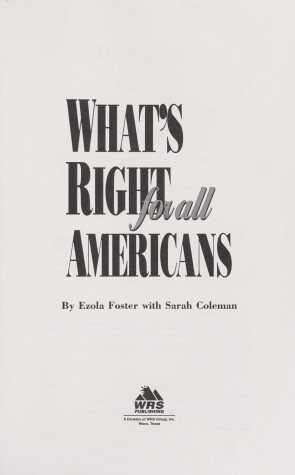 Book cover for What's Right for All Americans