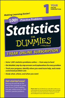 Book cover for 1,001 Statistics Practice Problems for Dummies Access Code Card (1-Year Subscription)