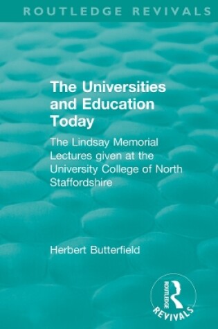 Cover of The Universities and Education Today (1962)