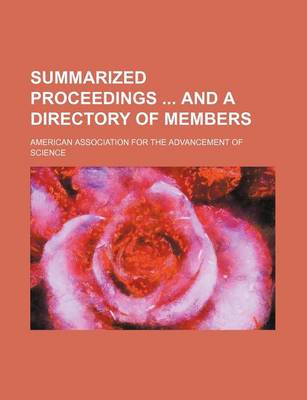 Book cover for Summarized Proceedings and a Directory of Members