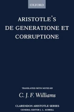 Cover of De Generatione et Corruptione