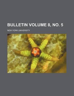 Book cover for Bulletin Volume 8, No. 5