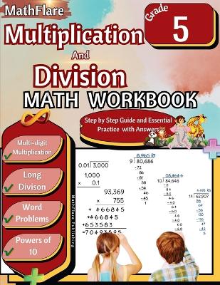 Book cover for Multiplication and Division Math Workbook 5th Grade