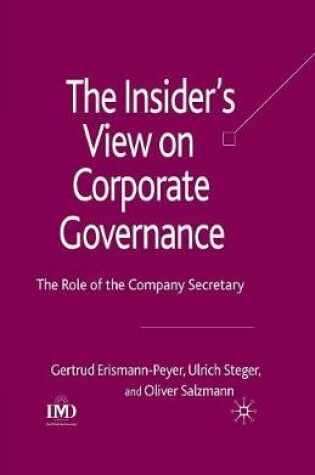 Cover of The Insider's View on Corporate Governance
