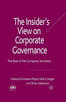 Book cover for The Insider's View on Corporate Governance