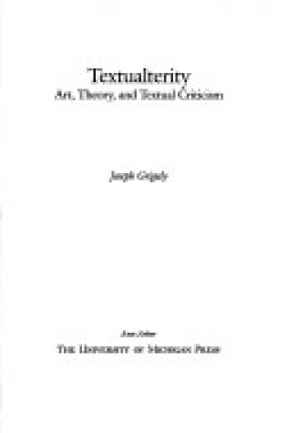 Cover of Textualterity