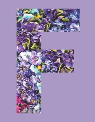 Cover of Purple Flowers Letter 'f' Monogram Initial Lined Journal