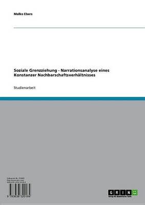 Book cover for Soziale Grenzziehung - Narrationsanalyse Eines Konstanzer Nachbarschaftsverhaltnisses