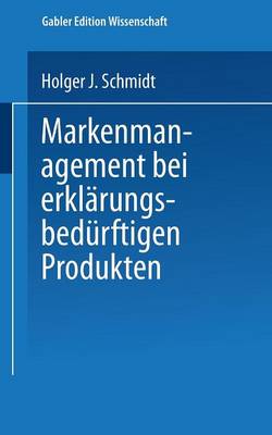 Book cover for Markenmanagement bei erklärungsbedürftigen Produkten