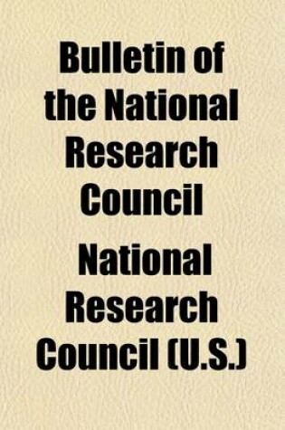 Cover of Bulletin of the National Research Council (Volume 26-31)