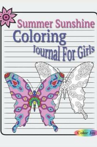 Cover of Summer Sunshine Coloring Journal For Girls