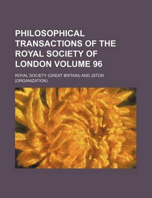 Book cover for Philosophical Transactions of the Royal Society of London Volume 96