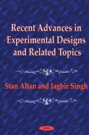 Cover of Recent Advances in Experimental Designs & Related Topics