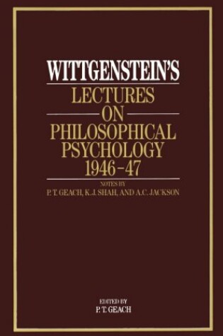 Cover of Wittgenstein's Lectures on Philosophical Psychology, 1946-1947