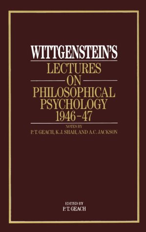 Book cover for Wittgenstein's Lectures on Philosophical Psychology, 1946-1947