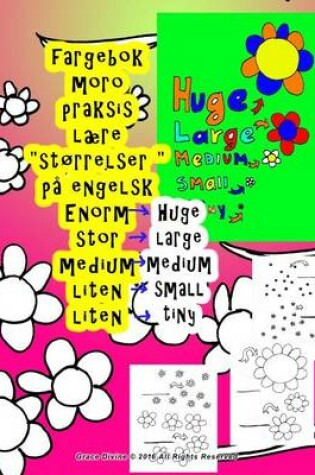 Cover of fargebok stor medium liten Laere storrelser pa engelsk til barn alle hvem onsker a laere Engelsk