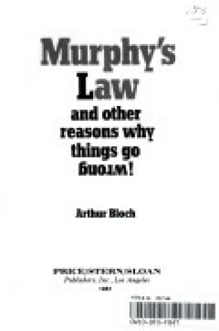 Cover of Murphy's Law and Other Reasons Why Things Go Wrong]