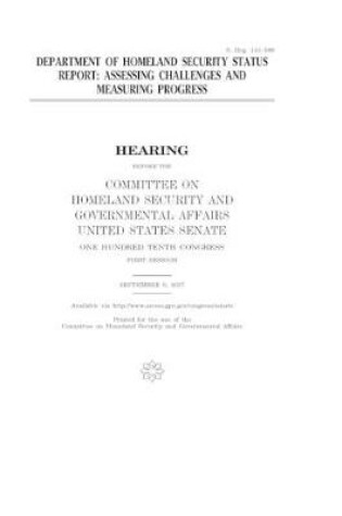 Cover of Department of Homeland Security status report
