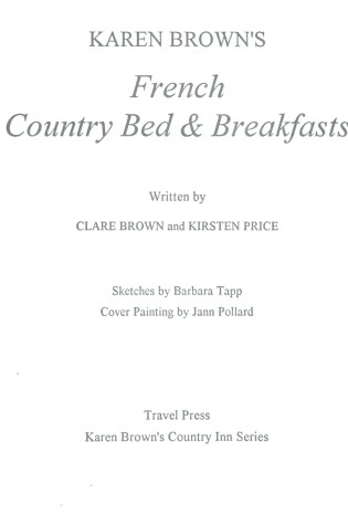 Cover of French Country Bed and Breakfasts