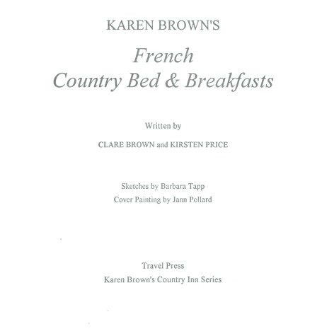 Book cover for French Country Bed and Breakfasts
