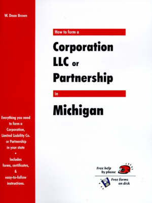 Book cover for How to Form a Corporation LLC or Partnership in Michigan