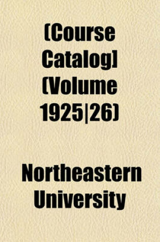 Cover of [Course Catalog] Volume 1925/26