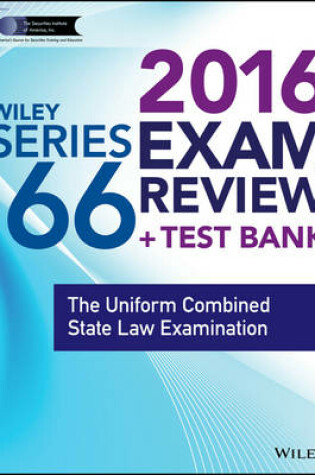 Cover of Wiley Series 66 Exam Review 2016 + Test Bank