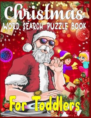 Book cover for Christmas word search puzzle book for Toddlers