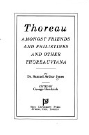 Cover of Thoreau Amongst Friends and Philistines and Other Thoreauviana