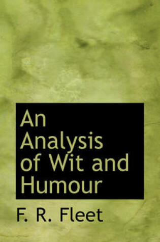 Cover of An Analysis of Wit and Humour