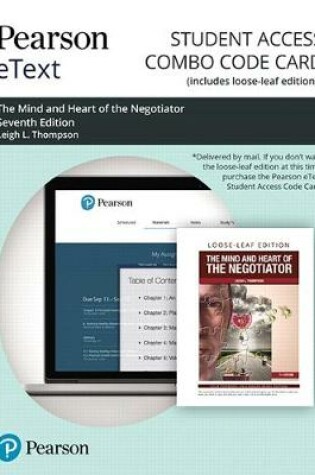 Cover of Pearson Etext for the Mind and Heart of the Negotiator -- Combo Access Card