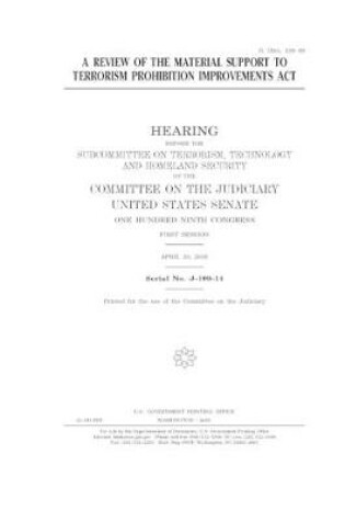 Cover of A review of the Material Support to Terrorism Prohibition Improvements Act