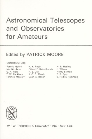 Cover of Astronomical Telescopes and Observatories for Amateurs,