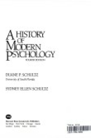 Cover of Schultz History of Psychology 4e
