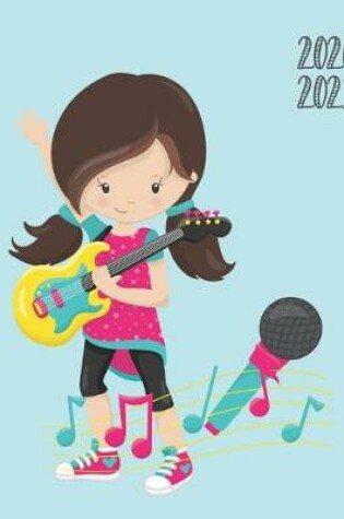 Cover of Daily Planner 2020-2021 Rock Band Girl 15 Months Gratitude Hourly Appointment Calendar