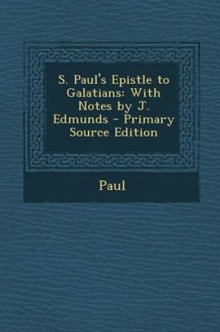 Cover of S. Paul's Epistle to Galatians