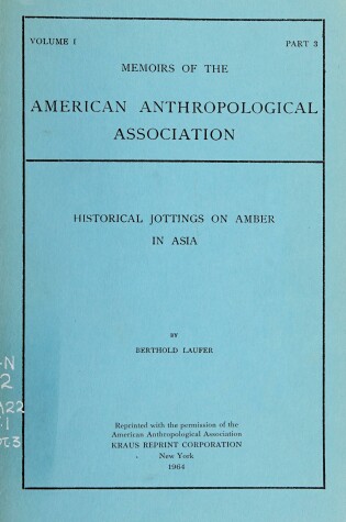 Cover of Historical Jottings on Amber in Asia