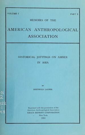 Cover of Historical Jottings on Amber in Asia