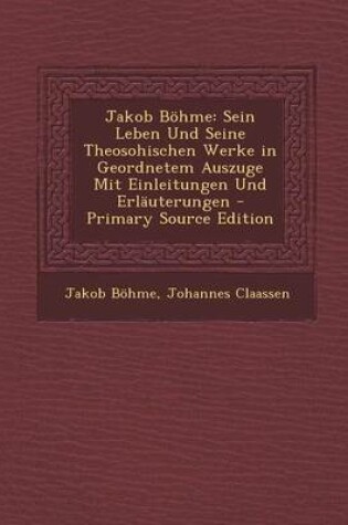 Cover of Jakob Bohme