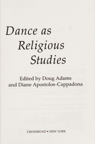 Cover of Dance as Religious Studies