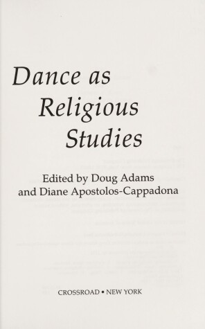 Book cover for Dance as Religious Studies