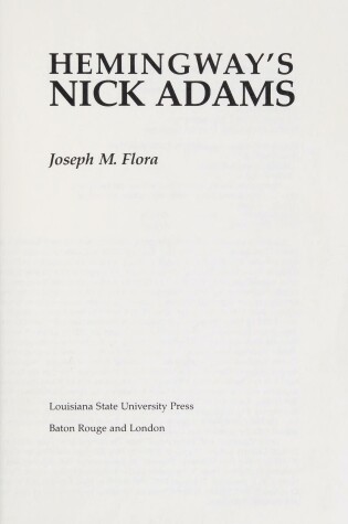 Cover of Hemingway's Nick Adams