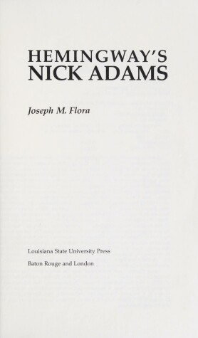 Book cover for Hemingway's Nick Adams