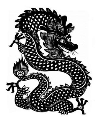 Book cover for Fancy Black Dragon Design School Composition Book 130 Pages