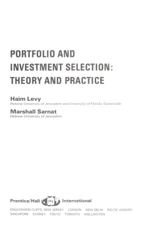 Cover of Portfolio and Investment Selection