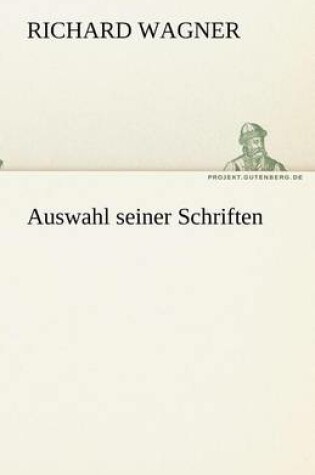 Cover of Auswahl seiner Schriften