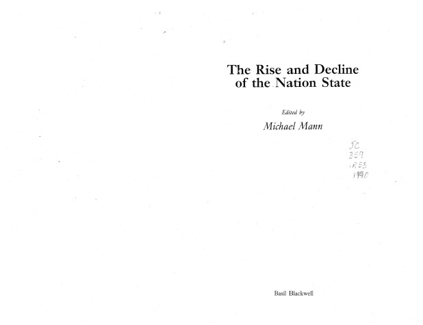 Cover of The Rise and Decline of the Nation State