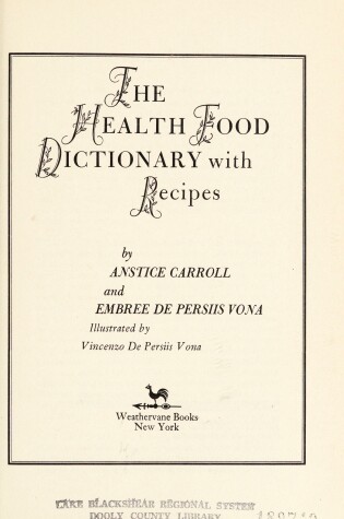 Cover of Health Food Dictionary with Re